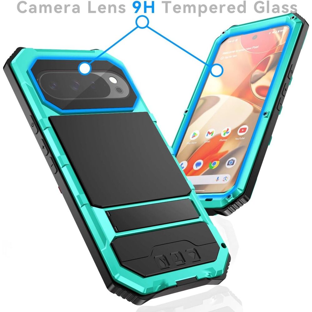 Lunivop Light Green Heavy Duty Metal Phone Case for Google Pixel 10 Pro XL 6.8"